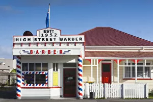 New Zealand, South Island, West Coast, Greymouth, barber shop