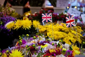 Newark, England. Fresh flowers are sold on the market