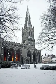 Midlands Prints: Newark, UK. The Medieval Church of St Mary Magdalene built in the 12th century