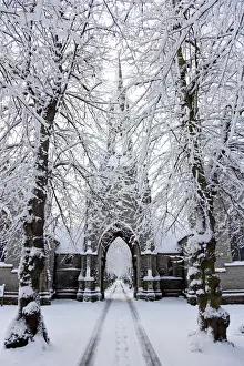 Midlands Prints: Newark, UK. The victorian gothic lychgate at Newark cemetery