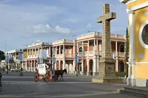 Nicaragua, Granada, Independence Plaza, Horse Carriage, Private Colonial Homes, Cruz