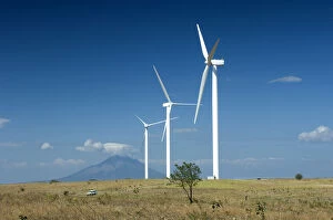 Nicaragua, Rivas, Windmills, Concepcion Volcano