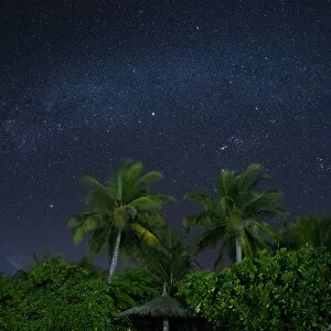 Night sky over Anantara Dhigu resort, South Male Atoll, Maldives