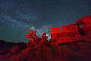 Night Sky Collection: Night sky at Devils Garden, Grand Staircase National Monument, Colorado Plateau