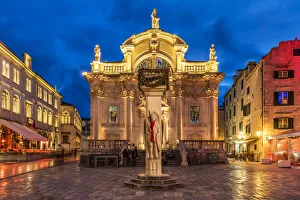 Night view of Church of St. Blaise, Dubrovnik, Croatia