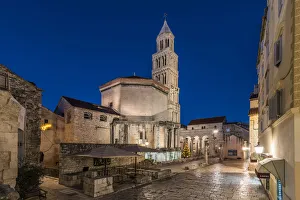Night view of the Palace of Diocletian, Split, Dalmatia, Croatia