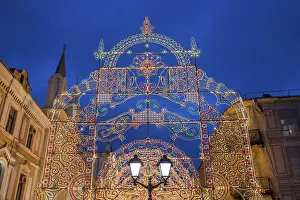 Moscow Prints: Nikolskaya street, Decoration and illumination for New Year and Christmas holidays
