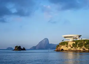 Niteroi Contemporary Art Museum MAC with Sugarloaf Mountain in the background, Niteroi