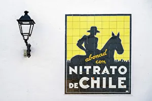 Nitrato de Chile vintage advertisement sign, Trujillo, Extremadura, Spain