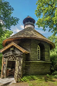 Northern German Prints: Nordic chapel in the Luetetsburg castle park, East Frisia, Lower Saxony, Germany