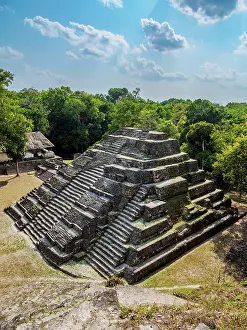 Step Prints: North Acropolis, Yaxha Archaeological Site, Peten Department, Guatemala