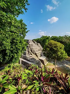 Step Prints: North Acropolis, Yaxha Archaeological Site, Peten Department, Guatemala
