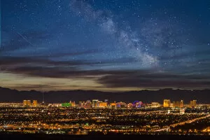 Images Dated 6th August 2020: North America, American, USA, Nevada, Las Vegas, The strip, cityscape and Milky way (dm)
