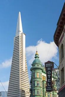 North America, USA, America, California, San Francisco, Transamerica Pyramid and Columbus