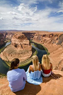 Girls Prints: North America, USA, Colorado Plateau, Arizona, Glen Canyon, Horseshoe Bend & the Colorado