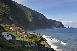 The north coast of Madeira island. Ribeira da Lage, Portugal The north coast of Madeira island. Ribeira da Lage, Portugal