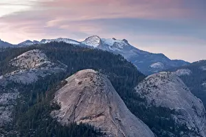 Yosemite Prints: North Dome & Basket Dome with snow covered Mount Hoffmann beyond, Yosemite National Park