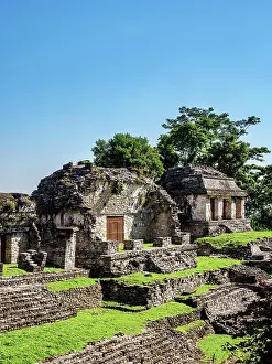 Grupo Norte Prints: North Group, elevated view, Palenque Archaeological Site, Palenque, Chiapas State, Mexico