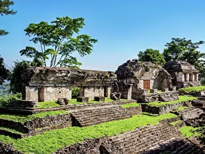 Grupo Norte Prints: North Group, elevated view, Palenque Archaeological Site, Palenque, Chiapas State, Mexico