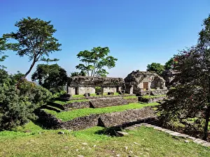 Chiapas Prints: North Group, elevated view, Palenque Archaeological Site, Palenque, Chiapas State, Mexico
