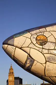 Modern Art Prints: Northern Ireland, Belfast, The Big Fish by John Kindness on Donegall Quay