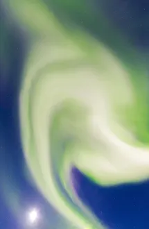 Bergsbotn Prints: Northern lights in the night sky illuminated by the moon