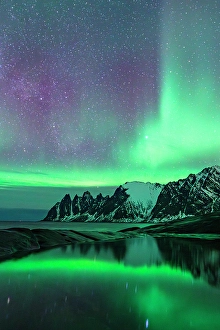 Aurora Borealis Prints: Northern Lights, Tungeneset, Senja, Troms, Norway
