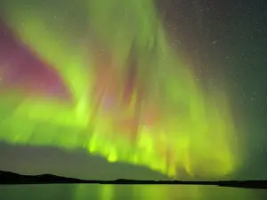 Nunavik Prints: Northern Lights over Wolf Lake in Nunavik, Quebec, Canada