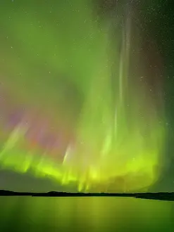 Nunavik Prints: Northern Lights over Wolf Lake in Nunavik, Quebec, Canada