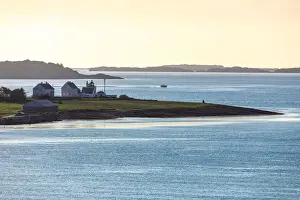 Norway, Rogaland, Mekjarvik, Houses around the Tungenes lighthouse