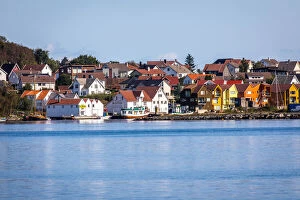 Images Dated 6th November 2020: Norway, Rogaland, Stavanger, Coloured houses on the port of Stavanger