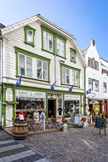 Wooden Houses Prints: Norway, Rogaland, Stavanger, Traditional wood houses in the town centre