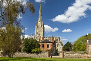 Images Dated 1st June 2021: Norwich Cathedral in Spring, Norwich, Norfolk, England