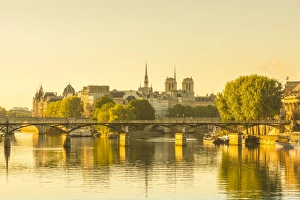 Paris Prints: Notre Dame Cathedral & Pont des Arts, Paris, France