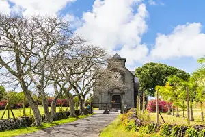 Mauritian Prints: Notre Dame a la Salette church, Pamplemousses district, Mauritius, Africa