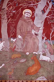 Ex Soviet Prints: Nove Mesto, East Bohemia, Czech Republic; A fresco on one of the main churches