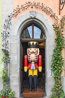 Nutcracker toy soldier outside Kathe Wohlfahrt Christmas store, Rothenburg ob der Tauber