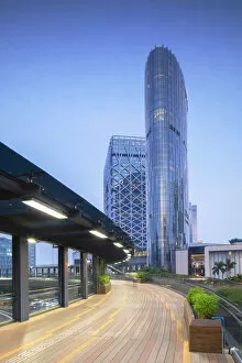 Images Dated 25th February 2020: Nuwa Hotel in City of Dreams at dusk, Macau, China