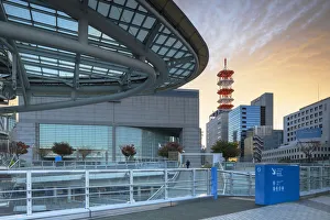 Chubu Prints: Oasis 21 bus terminal at sunrise, Nagoya, Japan
