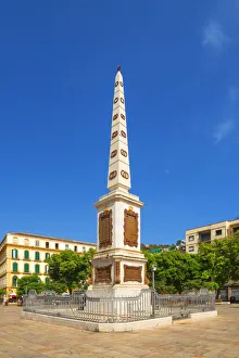 Obelisk for General Torrijos on Plaza de la Merced, Malaga, Costa del Sol, Andalusia
