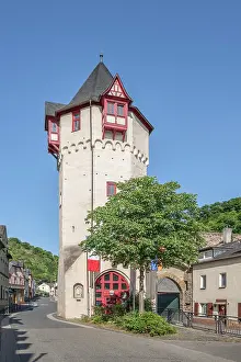 City Gate Prints: Obertor, Braubach, Rhine valley, Rhineland-Palatinate, Germany