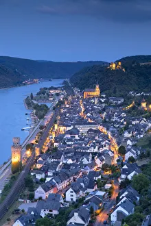 Romantic Rhine Prints: Oberwesel at dusk, Rhineland-Palatinate, Germany
