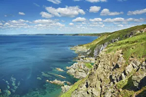 Rock Cliff Prints: Ocean coast at Rame Head - United Kingdom, England, Cornwall, Kingsbridge