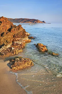 Chania Prints: Ocean coast with rocks at Elafonisi Beach - Greece, Crete, Chania, Elafonisi