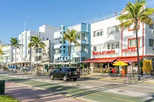 Art Deco Prints: Ocean Drive, South Beach, Miami, Florida, USA