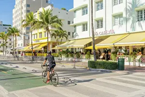 Cycling Prints: Ocean Drive, South Beach, Miami, Florida, USA