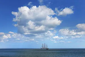 List Prints: Ocean impression with sailing ship - Germany, Schleswig-Holstein, North Frisia, Sylt