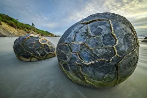 Oceania, New Zealand, Aotearoa, South Island, Otago Coast, Moeraki Boulders