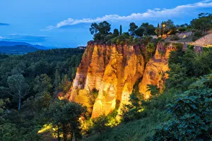 Night Time Prints: Ochre Cliffs at Night, Roussillon, Provence, France
