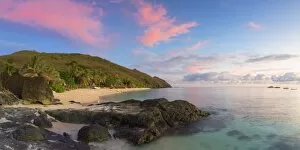 Images Dated 15th July 2015: Octopus Resort and Waya Island at sunset, Yasawa Islands, Fiji